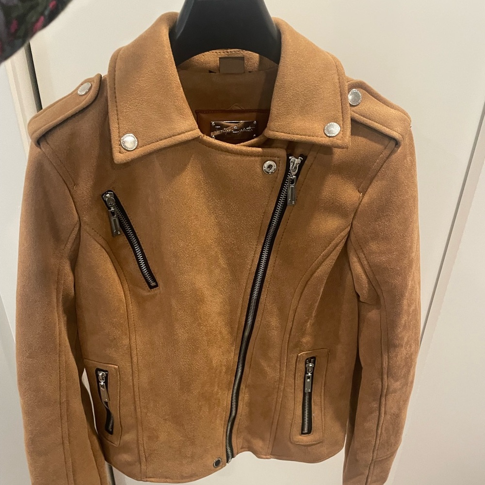 Tan Suede Biker Jacket